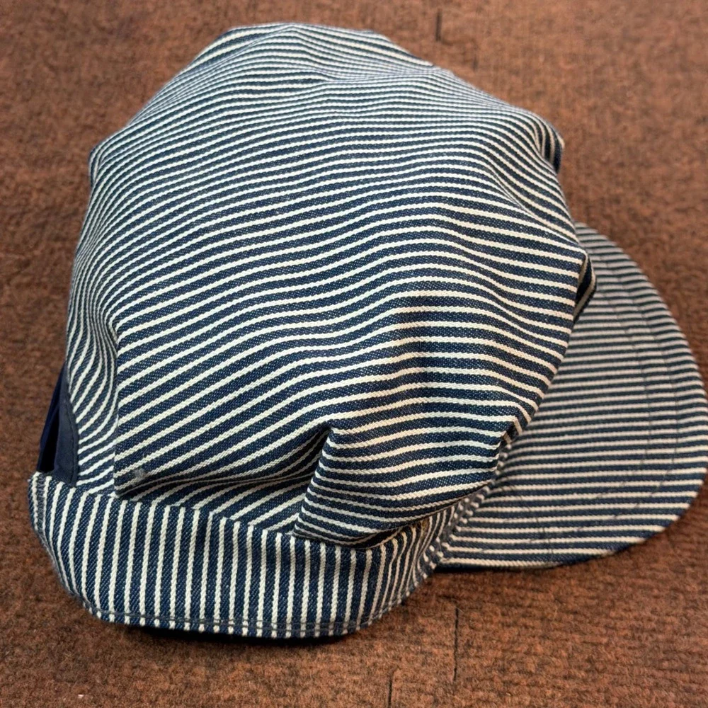 A+ Tennessee Valley Railroad Hat Men Blue Hickory Stripe Engineer Snapback Cap